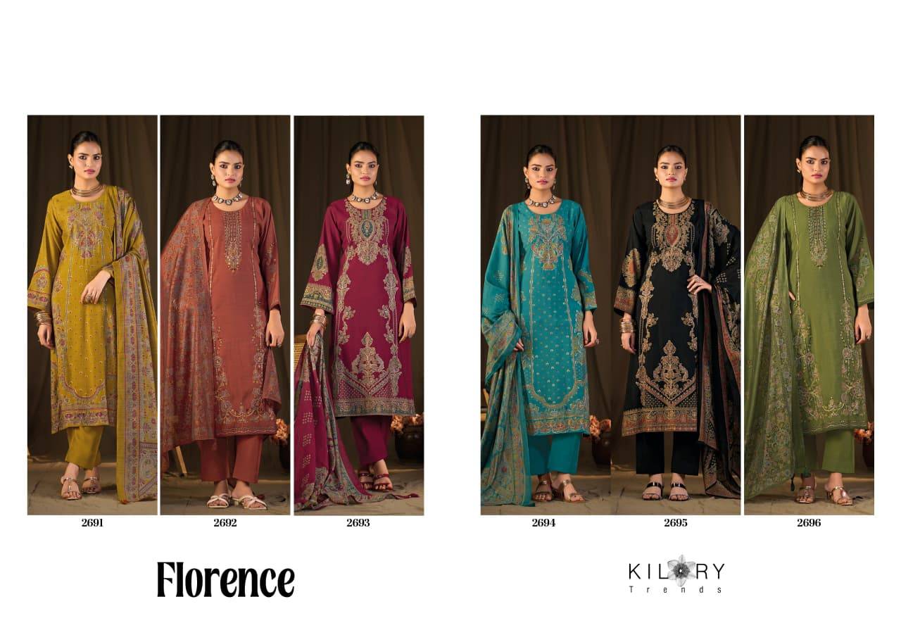  FLORENCE BY KILORY TRENDS 2691 To 2696 Series Stylish Beautiful Colourful PURE MUSLIN Dresses At Wholesale Price